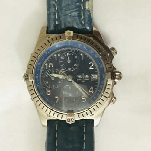 BREITLING blue dial Japan Chronograph 100M water resistant high quality WatchCharts Marketplace