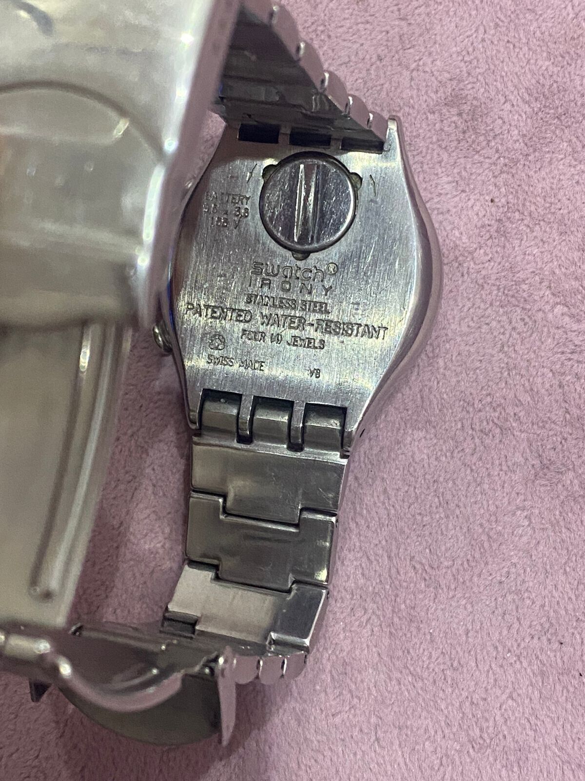 SWATCH IRONY ALL STAINLESS STEEL WATCH AG 2002 4 JEWELS