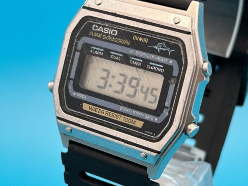 CASIO WS-740 MARLIN VINTAGE LCD DIGITAL WATCH - 1983 - FULLY 