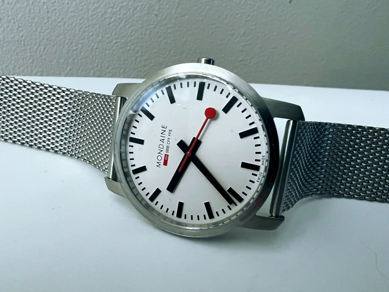 Mondaine A638.30350.S1 Railways White Silver 41mm Quartz Men Watch 