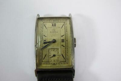 VINTAGE CIRCA 1930 s OMEGA STEEL ACIER STAYBRITE RECTANGULAR WATCH