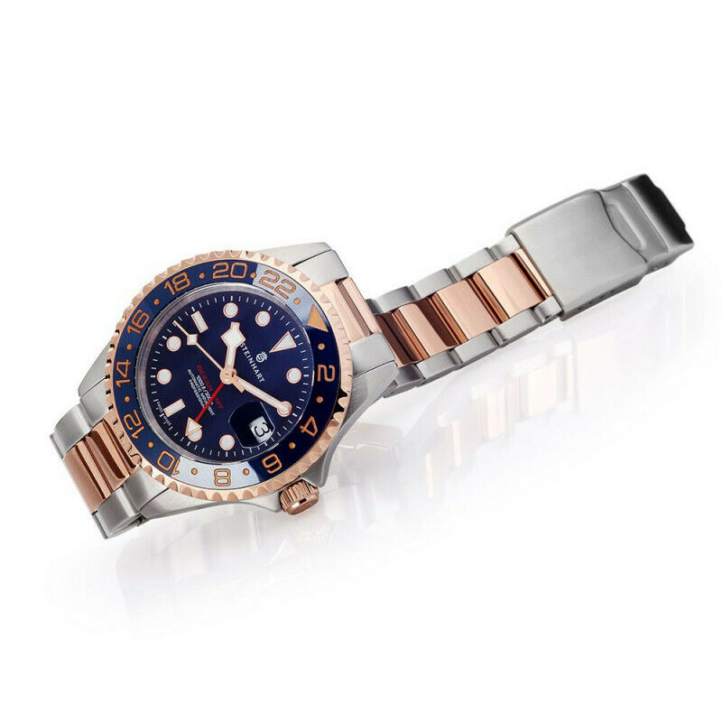 Steinhart Ocean One GMT Two Tone Blue Gold Automatic Swiss Diver