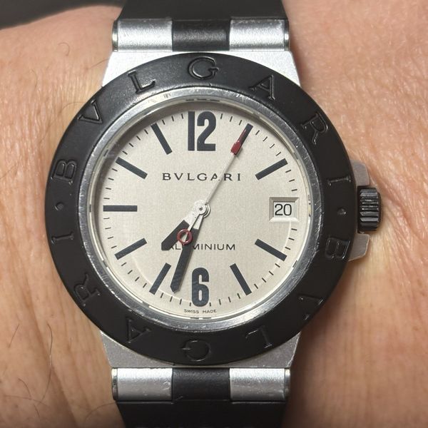 Auth BVLGARI Aluminum AL38A Black Men's Wrist Watch | WatchCharts ...