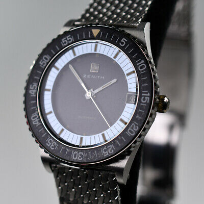 Zenith Surf 01.0170.380 38MM Cal 2542 PC Acrylic Bezel Diver Automatic Mesh  | WatchCharts Marketplace