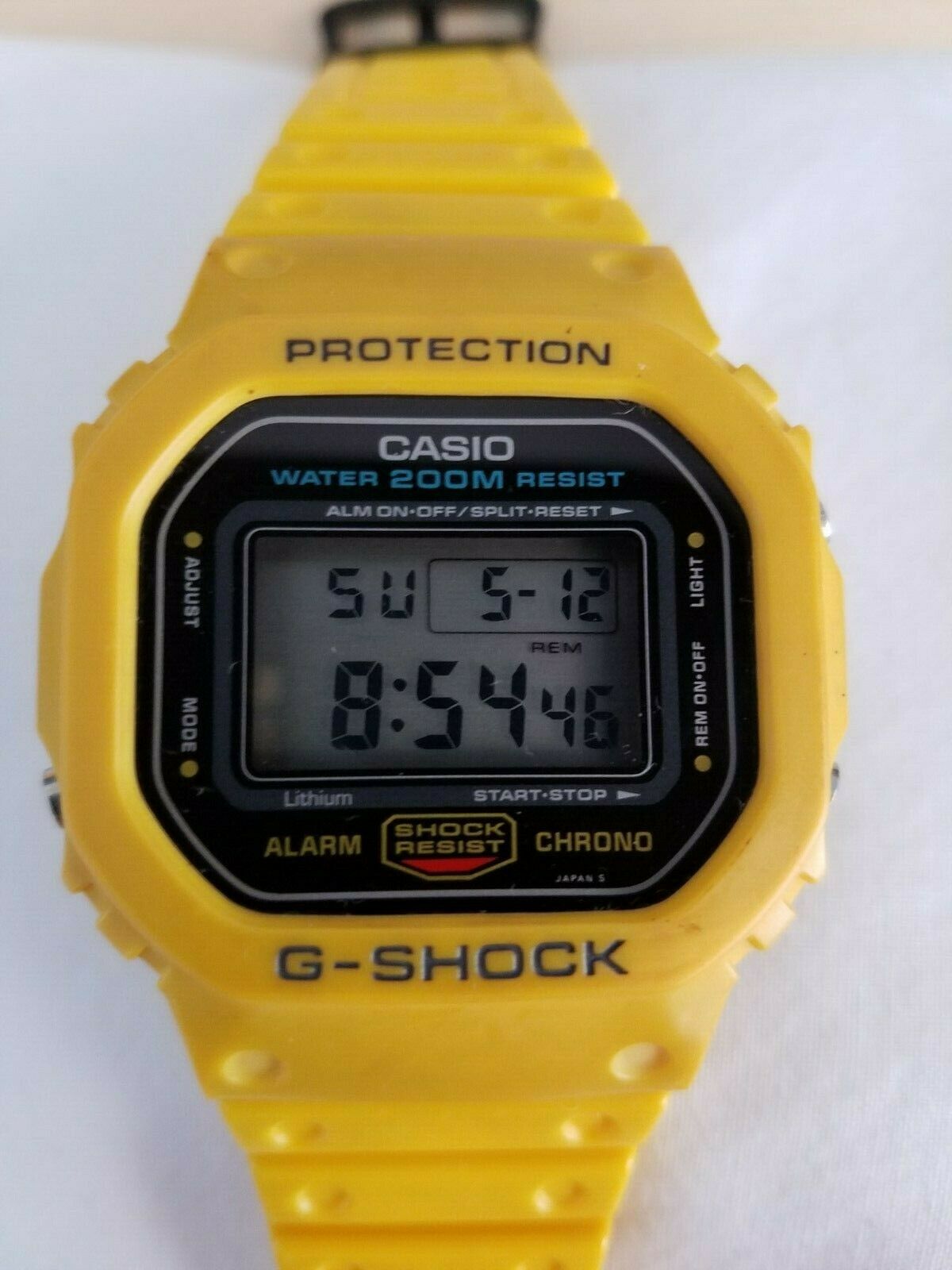 RARE VINTAGE CASIO G-SHOCK DW-5600C-9B (691) JAPAN H YELLOW 200M 1 