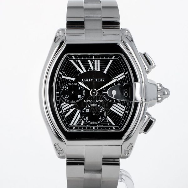 FS- Cartier 2618 Roadster XL Chronograph Black Roman Dial Box Papers ...