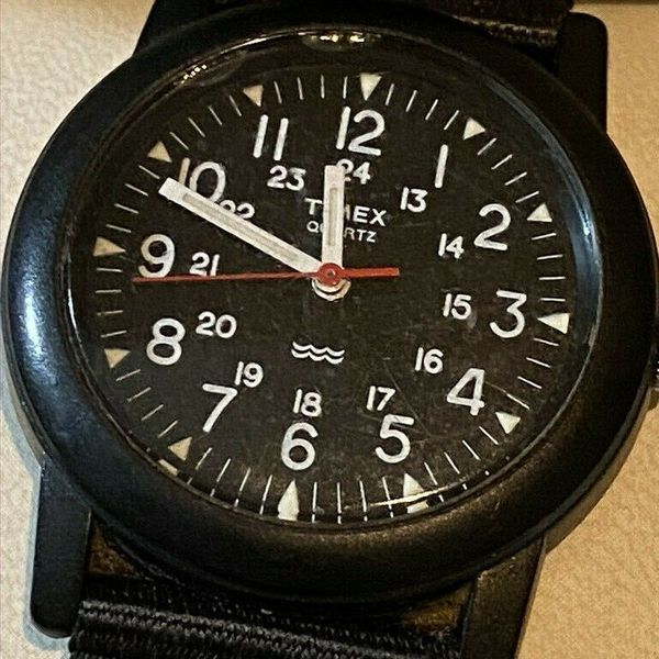 Vintage Timex Camper Military Field 24h Dial w/ Hacking Movt. - New ...