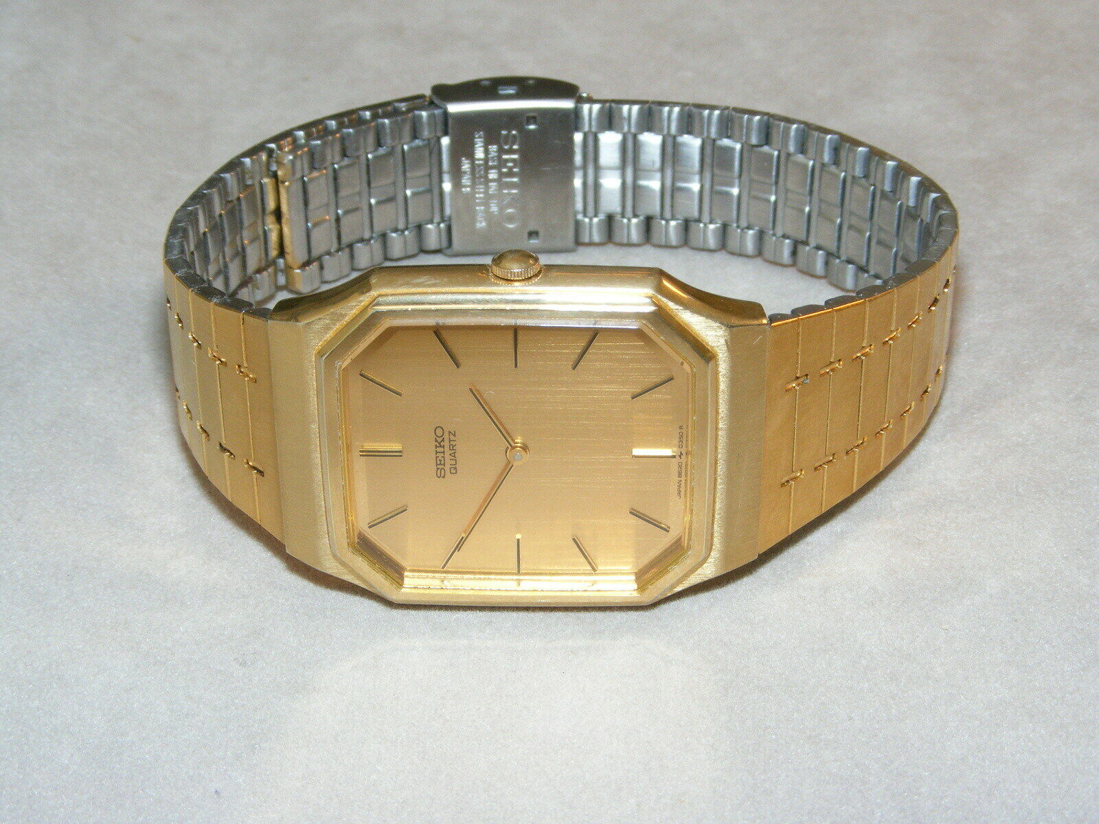 Vintage Seiko 8620-5160 Rectangle Gold Tone Men's Dress Watch