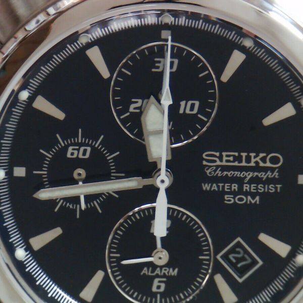 SEIKO セイコー クロノグラフ 7T32-7G00 chronograph Seiko Chronograph 7T32-7G00 Quartz Navy Dial Date Alarm Mens