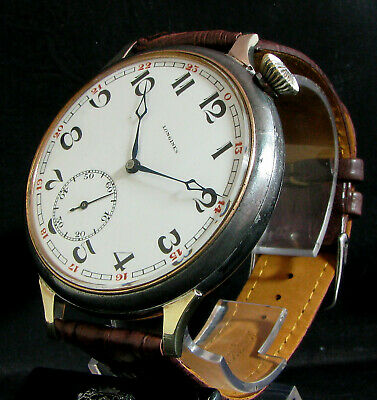 LONGINES DRIVER S Antique 1924 Men s Wristwatch Porcelain Dial