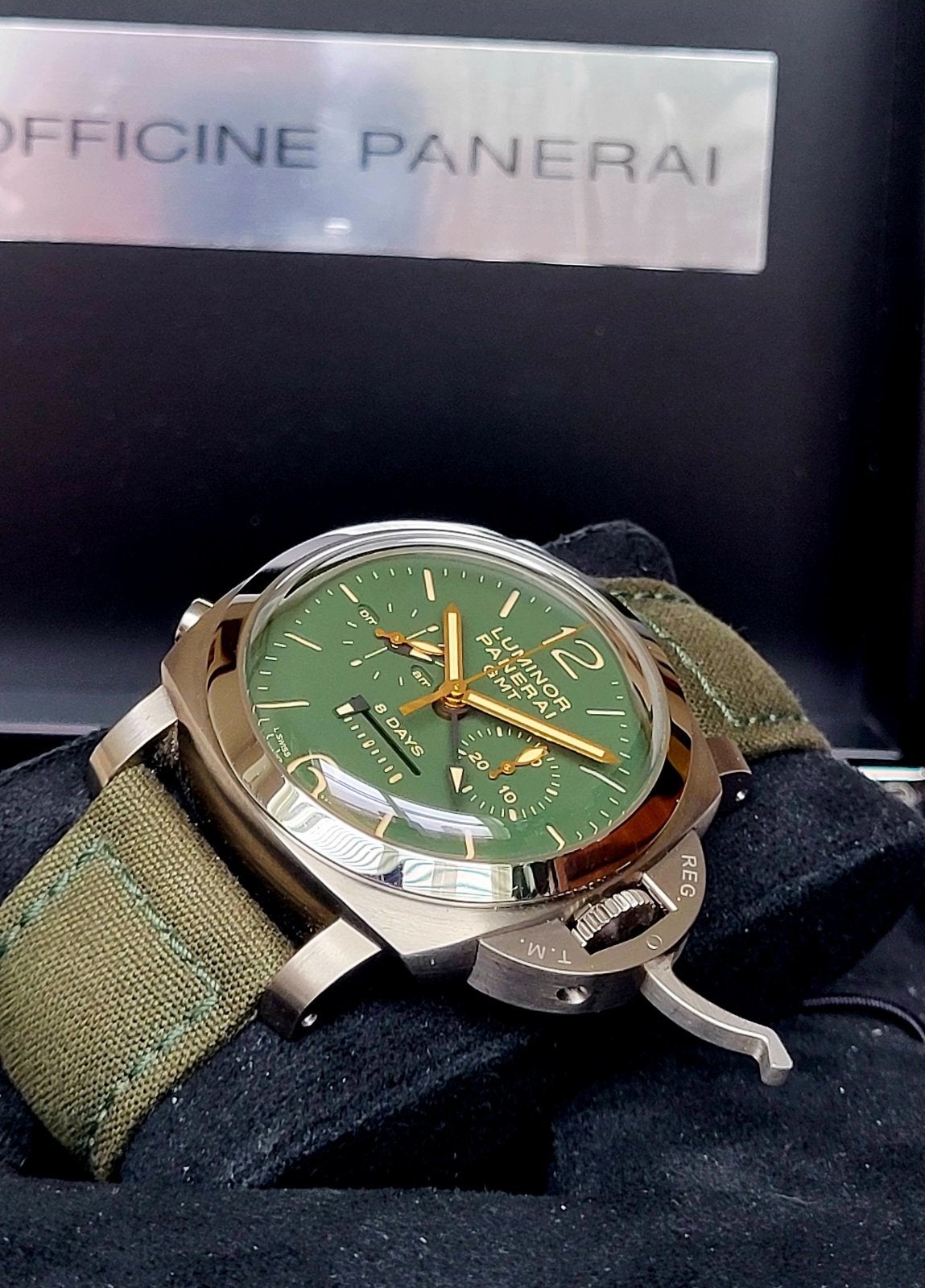 Panerai Luminor 1950 GMT Green Chrono Monopulsante 8 Days 44mm