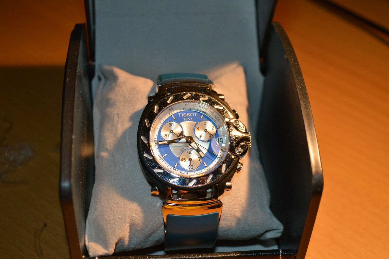 Tissot T-Race T472 Blue Dial Chronograph Blue Rubber Strap Men's