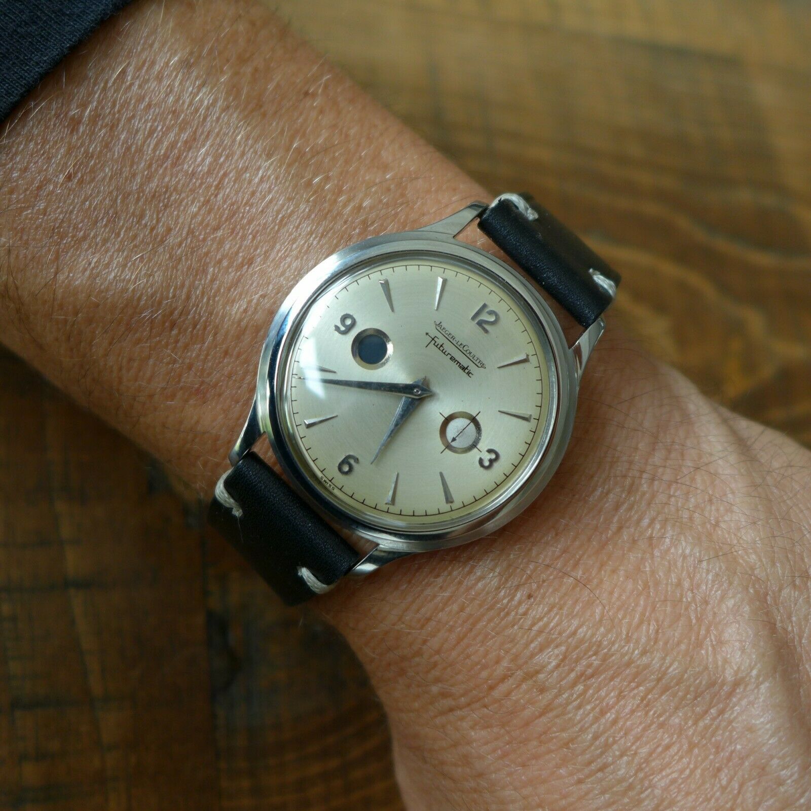 VERY RARE VINTAGE 1950s JAEGER LECOULTRE FUTUREMATIC PORTHOLE