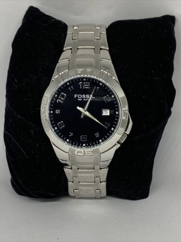 Fossil AM4108 Men's Silver Stainless Steel Analog Dial Quartz