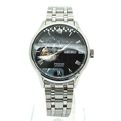 Seiko Watch 4R39-00W0 Presage 40.5mm Men's Black X Silver