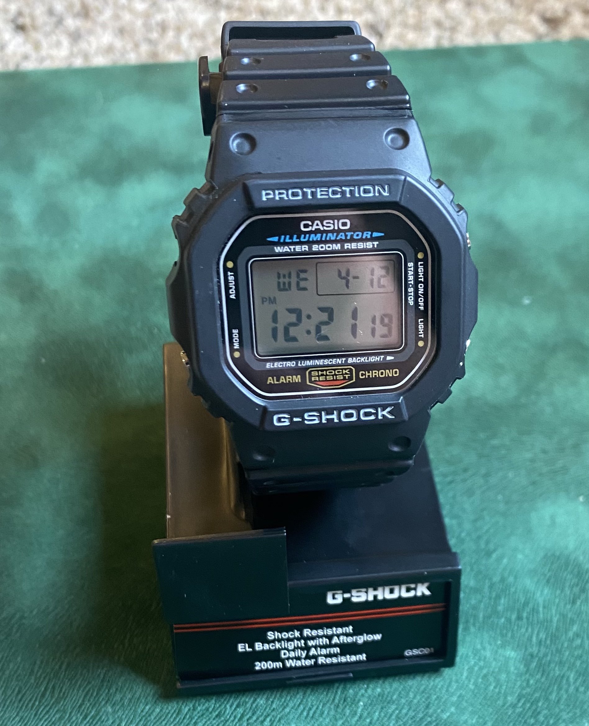 49 USD] G-Shock Quartz Watch with Resin Strap, Black, 20 (Model 