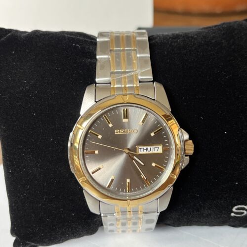 SEIKO Quartz Two Tone ESSENTIALS Stainless Steel Men s Watch