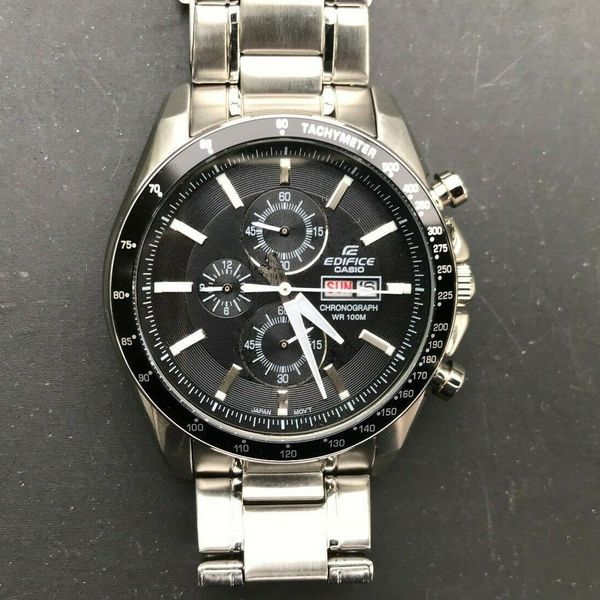 Casio EDIFICE EFR 502 5226 Stainless Steel 42mm Tachymeter Japan New Battery WatchCharts Marketplace