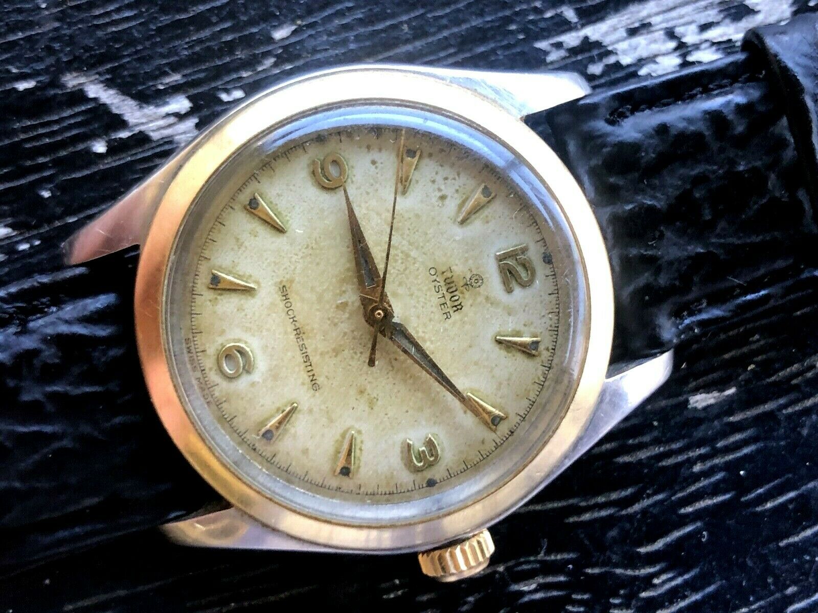 1950's TUDOR by Rolex Oyster Ref. 7804 Two Tone Original Dial Signed ...