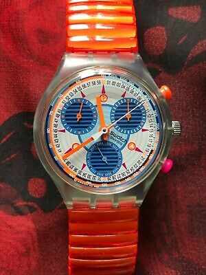 Wristwatch Original SWATCH Chrono INSPYRAL (SCG102/103)-orange-TOP