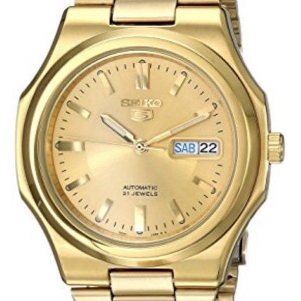 Seiko 5 Gold Stainless Steel Automatic Men's Watch SNKK52 original box ...