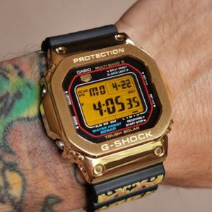 Casio G shock GW-M5610 with custom Gold metal bezel