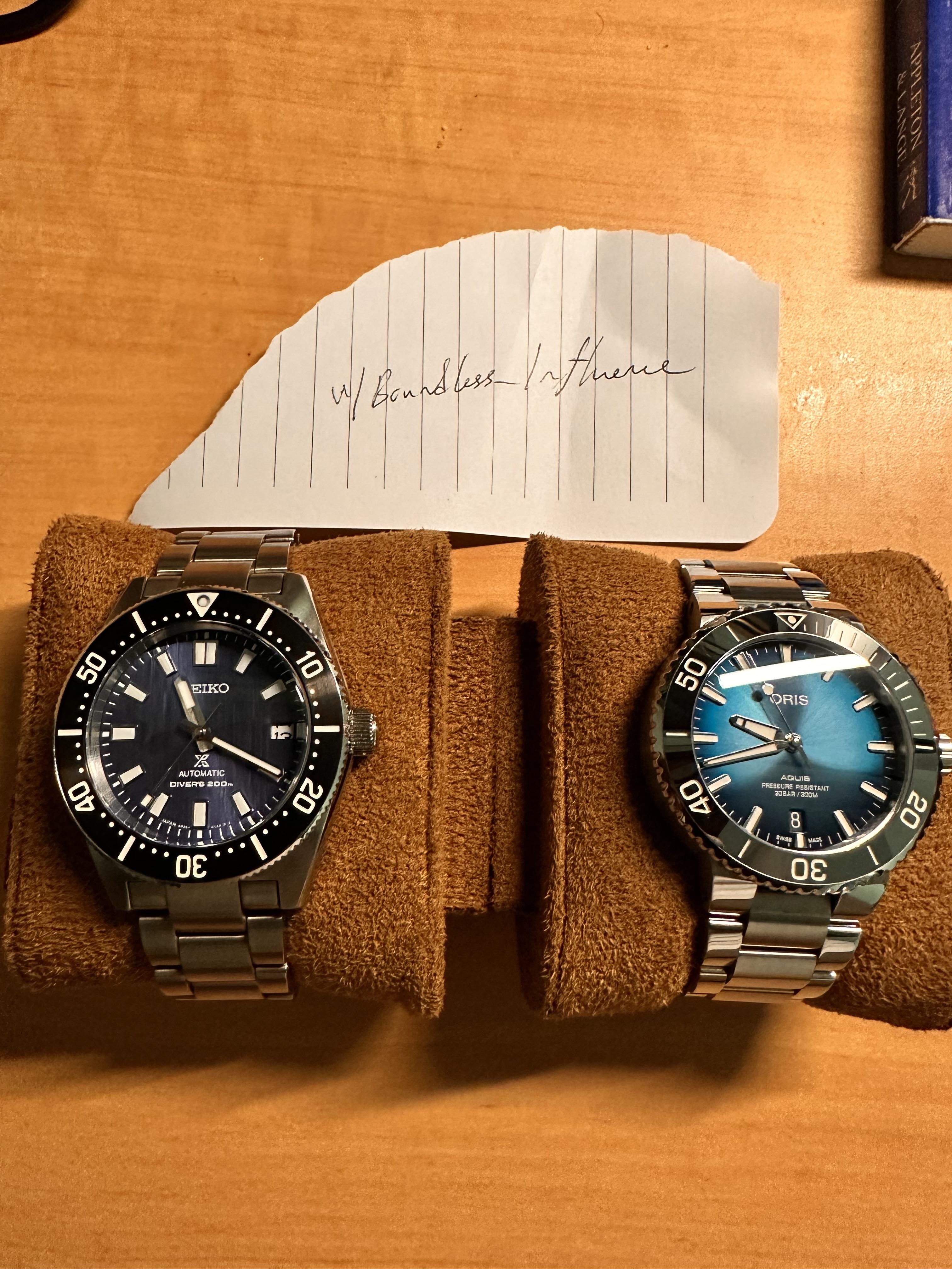 WTS Oris Aquis Oceanic Blue Seiko Prospex SPB297 01 733 7732