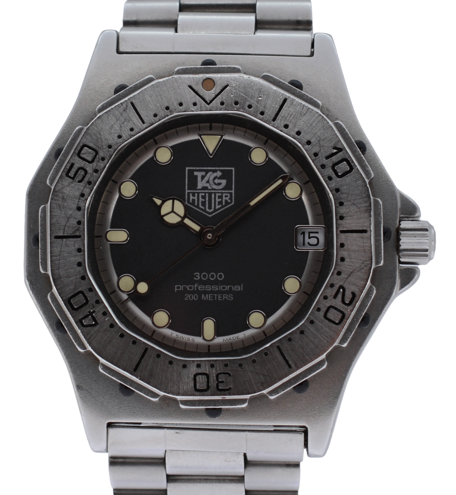 Men s 38mm Tag Heuer Professional Series 3000 Stainless Steel