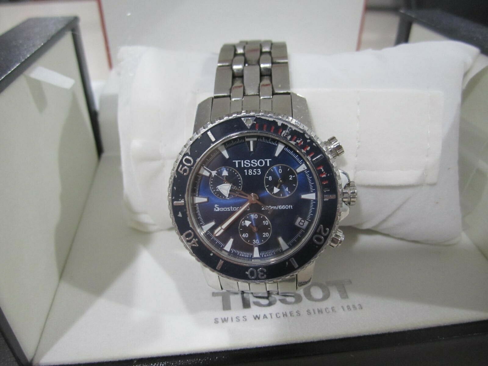 Tissot Seastar 660 Chronograph dive watch diver RUNNING SLOW