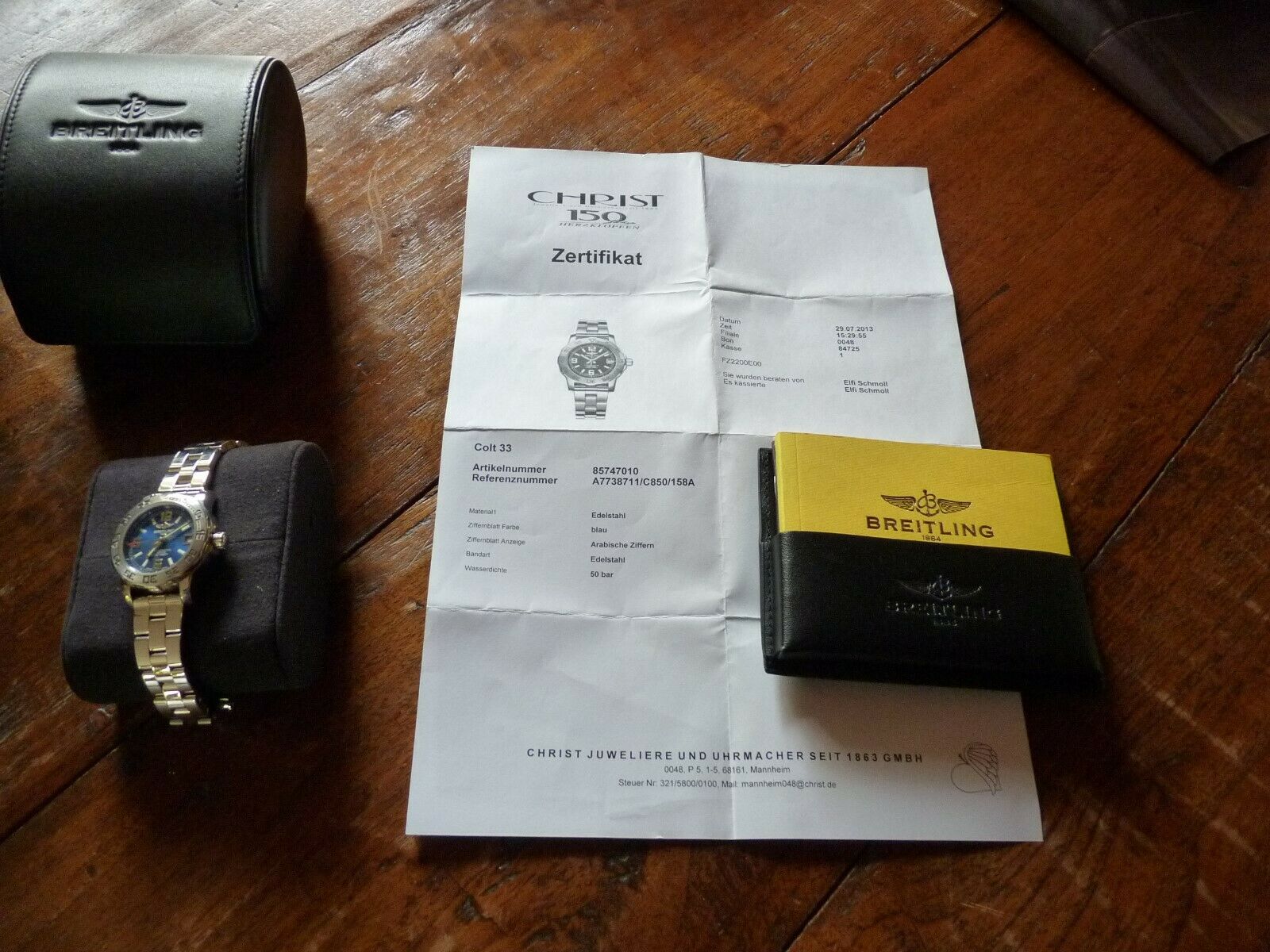 Breitling Colt 33 A7738711 C850 158a Stahl Uhr Watchcharts