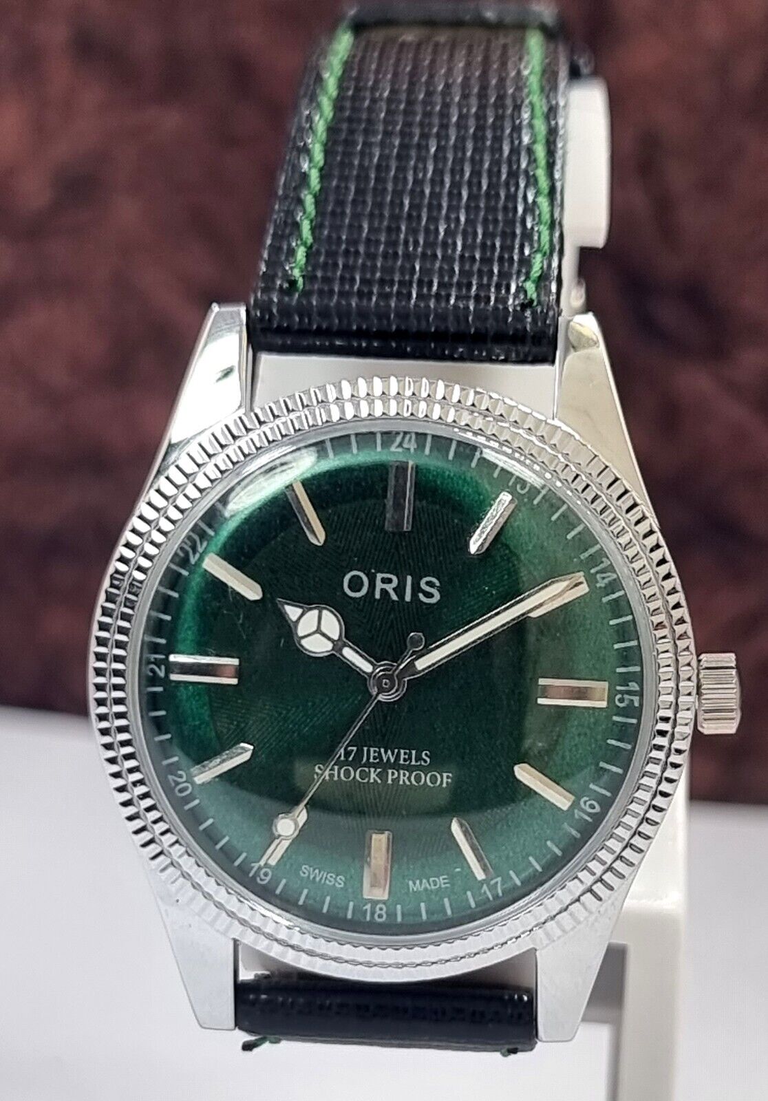 Vintage Oris Green Dial ST 96 17 Jewels Swiss Made Mechanical