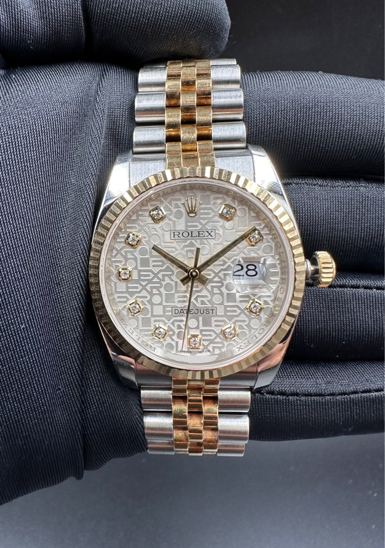 Rolex datejust computer face with diamonds sale