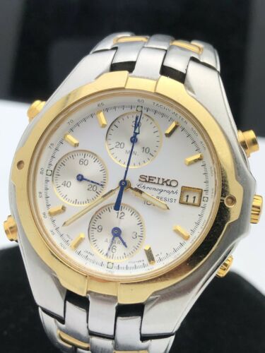 SEIKO ALARM 7T32 6M90 CHRONOGRAPH MEN S