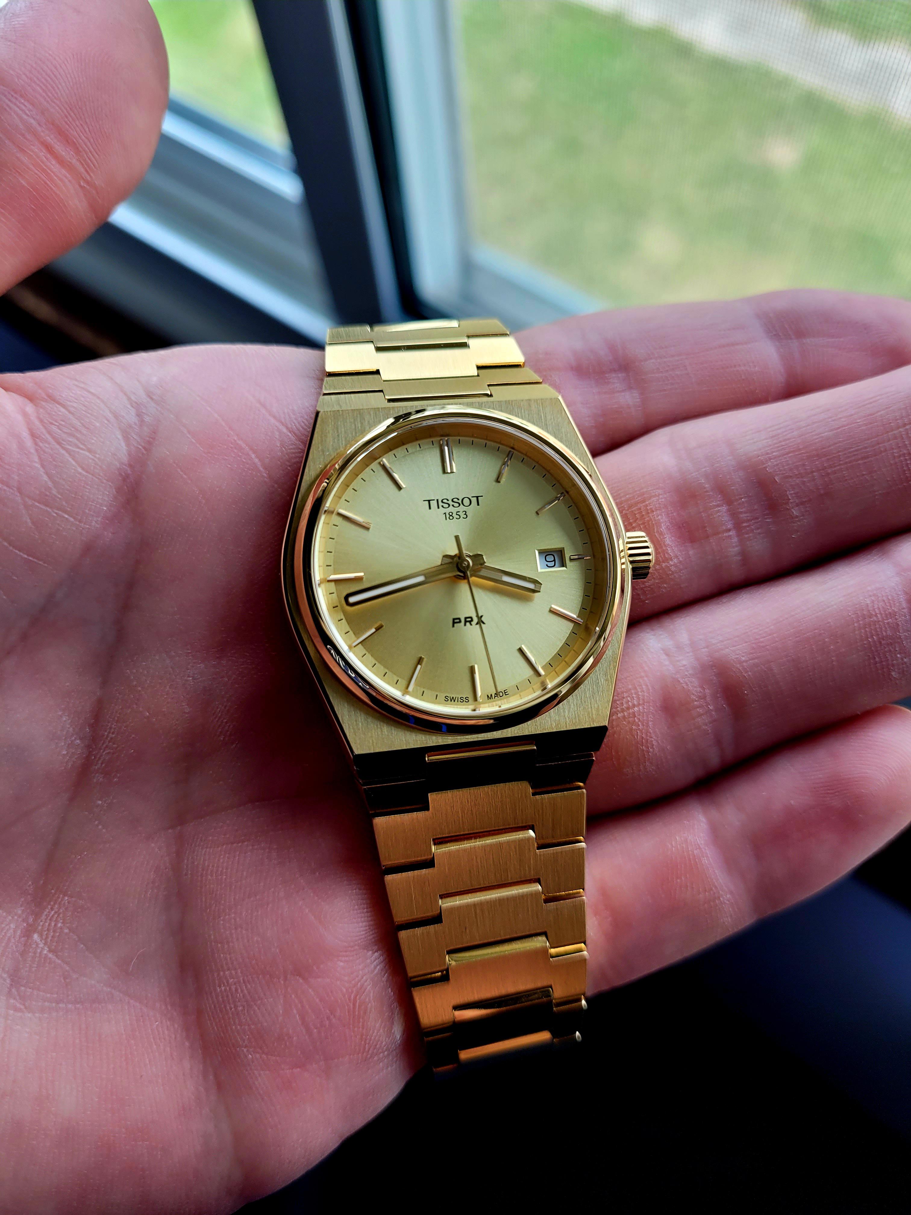 掲載19日最終　TISSOT PRX ゴールド 35mm  クォーツ PRX Quartz Gold 35 mm – Trifecta