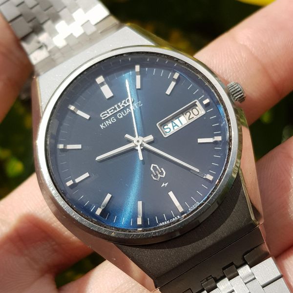 SEIKO キングクォーツ 0853-8040 ネイビー文字盤 ベルトなし 