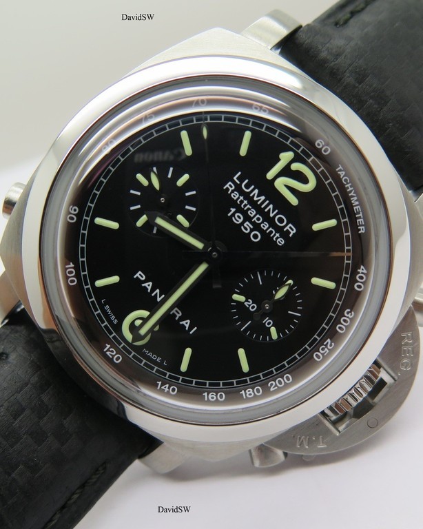 FS Panerai PAM 213 1950 LUMINOR CHRONOGRAPH RATTRAPANTE STAINLESS