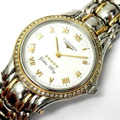 Longines Mens Watch Golden Wing L3 607 5 Quartz Diamond K18 Yellow