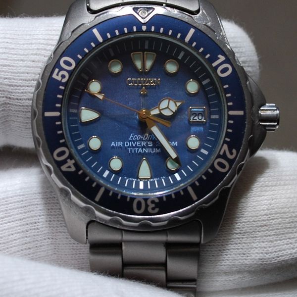 [$199 USD] Citizen Eco-Drive Vintage Titanium Diver's Watch 7877 *New ...
