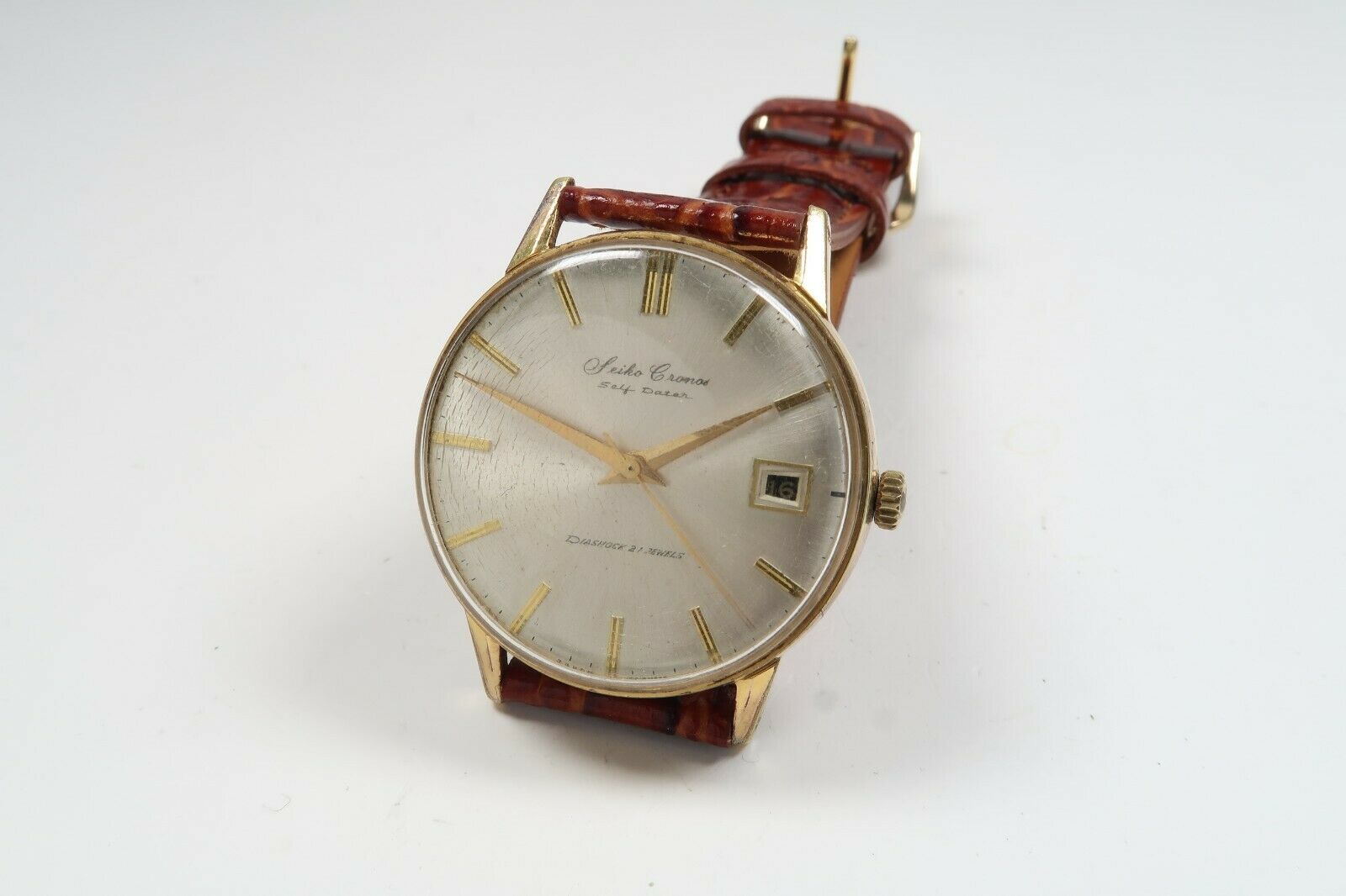 Vintage SEIKO CRONOS SELF DATER 15020 RARE Hand-Winding Watch