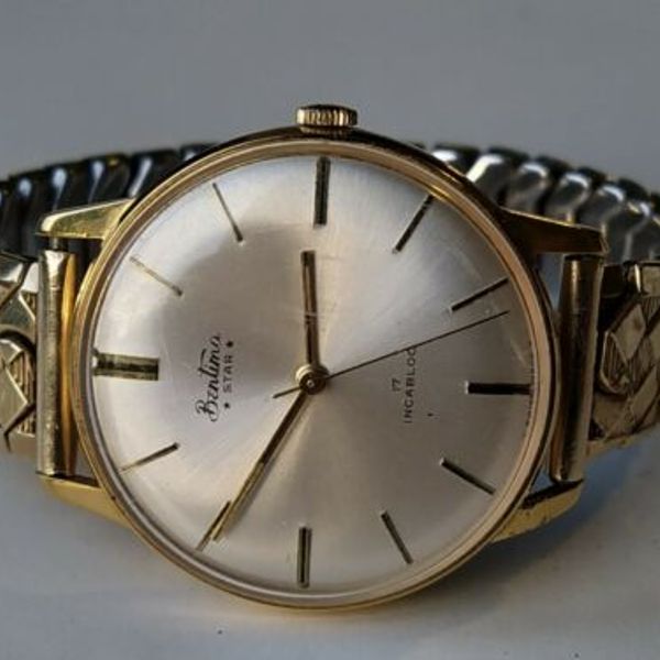 Vintage Bentima Star 17 Jewels Incabloc Gold Plated Gents Watch Spares ...