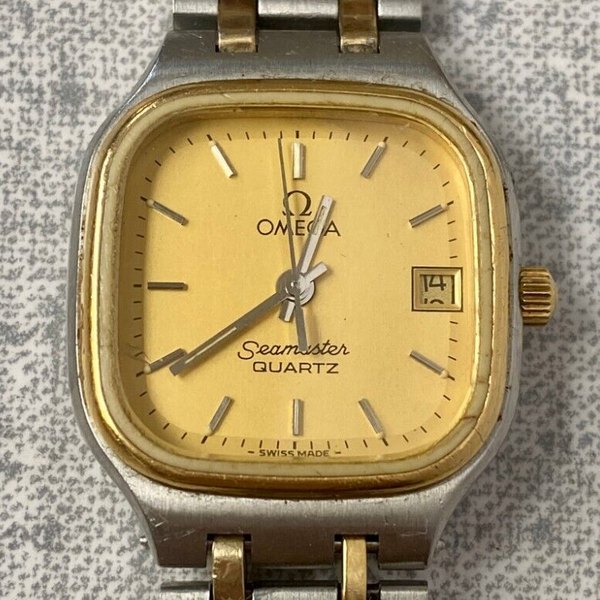 1984 Omega Seamaster Quartz Ref 596.0051 Cal 1380 Gold Dial Vintage