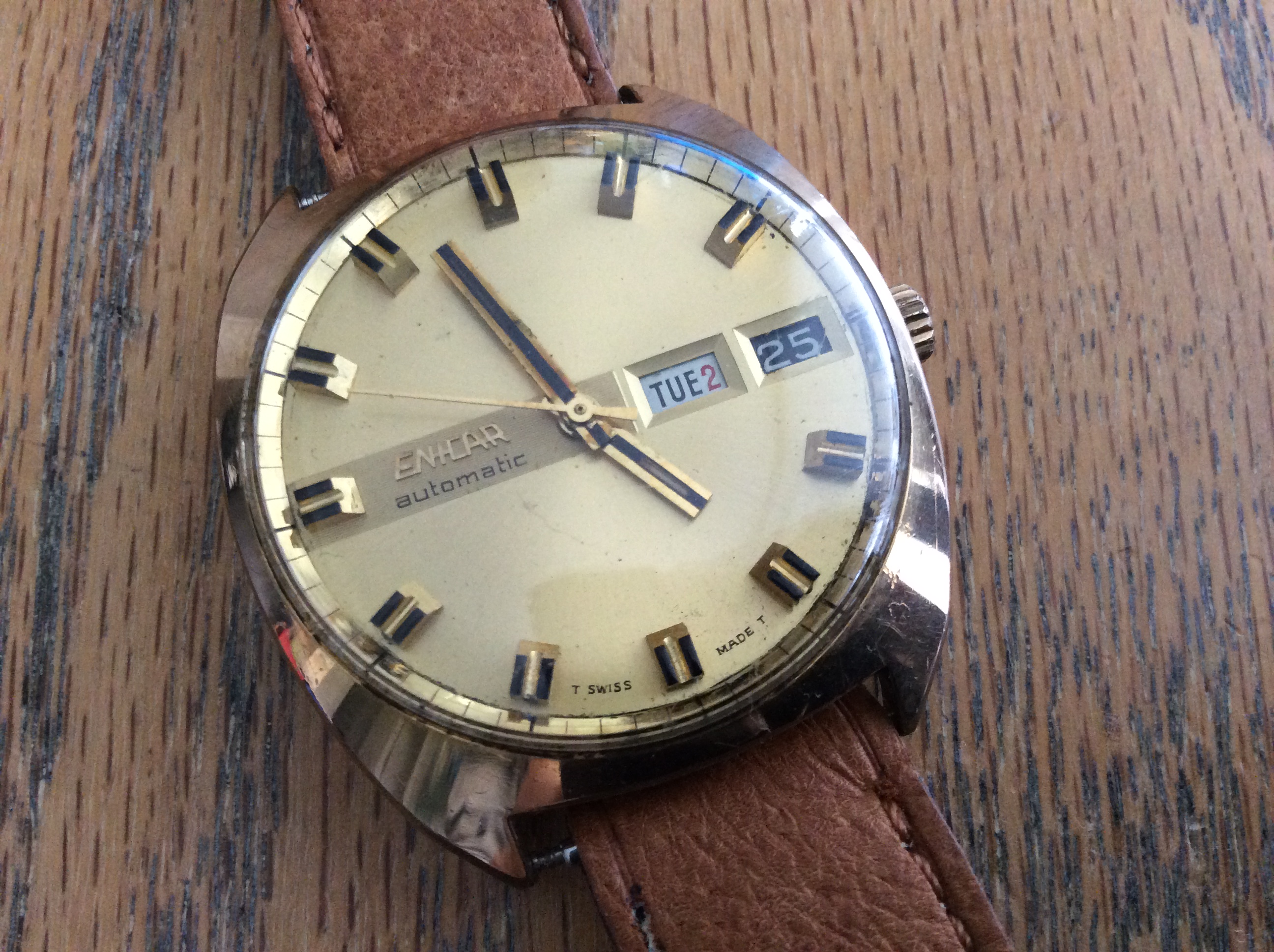 FS Vintage Enicar Ocean Pearl Automatic Day Date Watch 147 01 02 WatchCharts Marketplace