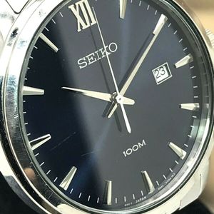 Seiko Men's Watch Quartz Stainless Steel Blue Dial 100m Date