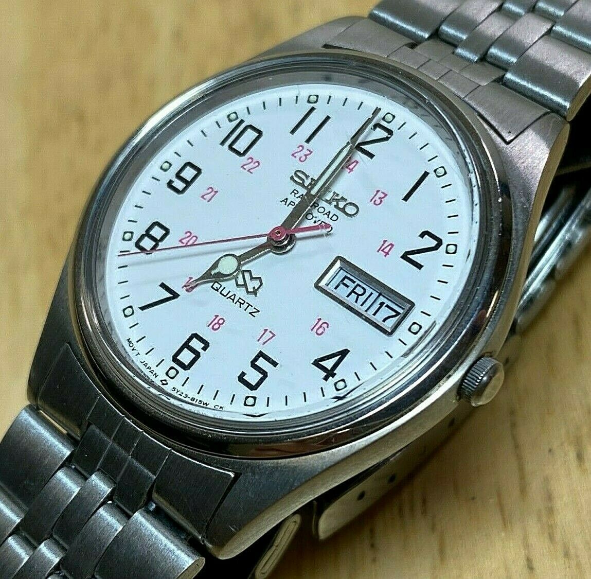 Seiko 5Y23 8049 Men Railroad Approved Analog Quartz Watch