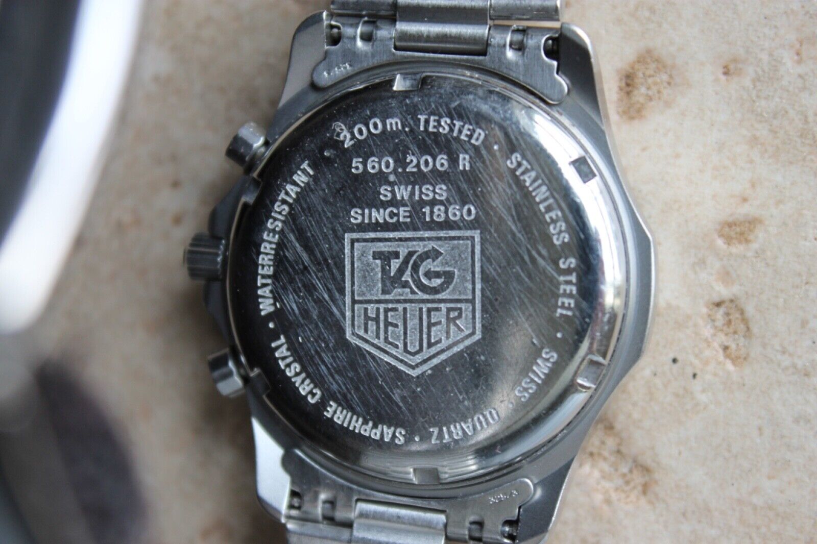 Tag Heuer 560.206 Mens 2000 Watch Blue Gray Chronograph CE1111