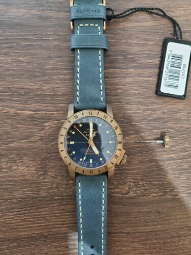 Glycine GL0167 Men's Airman 44 Bronze GMT Automatic 44mm Blue