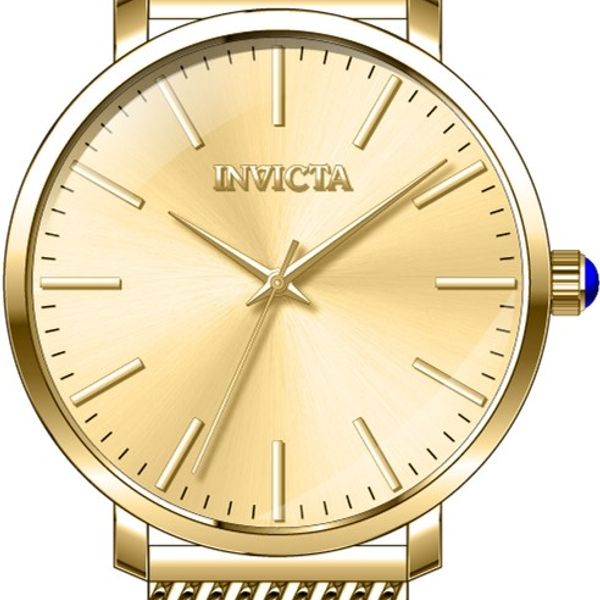 Chart 2630 Invicta Women's 31071 Angel Quartz 3 Hand Gold Dial Stainless Steel ...