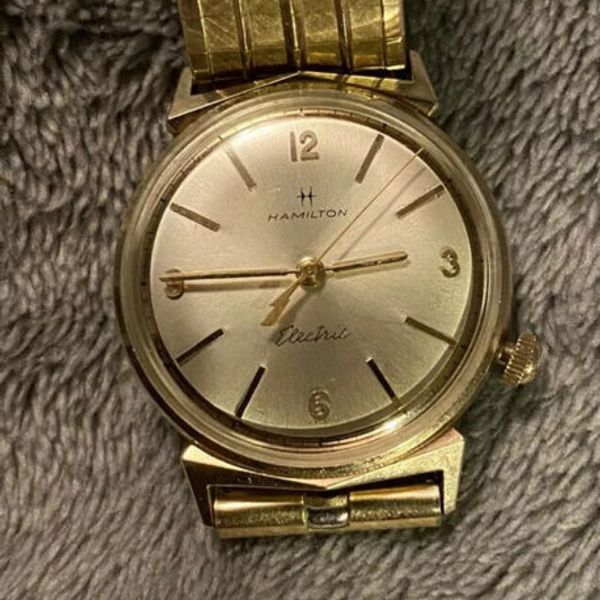 Hamilton Electric Nautilus 400 10k GF W/ Original Band Needs Battery Or ...