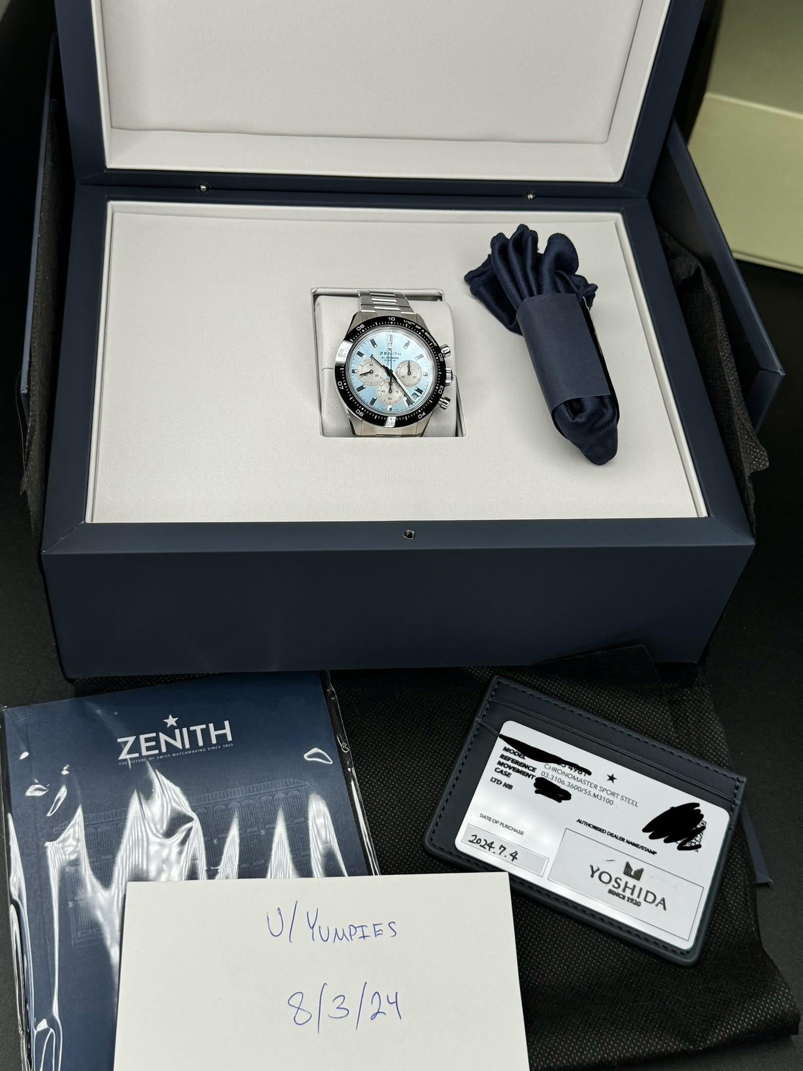 WTS] Zenith Chronomaster Sport “Yoshida Ice Blue” 03.3106.3600/55