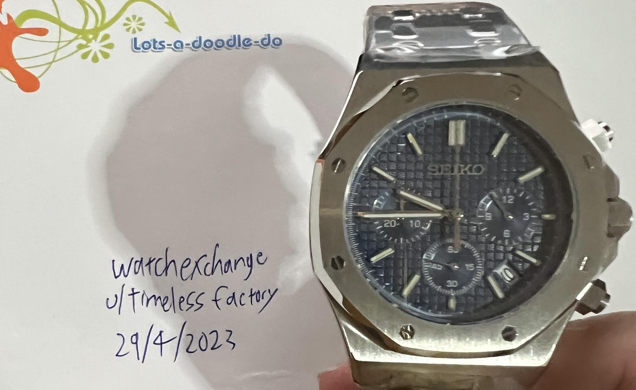 [WTS] SeikOak Blue Waffle Dial 42mm Custom Mod Chronograph